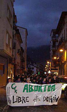 Abortuaren aldeko mezua kalean