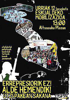 Errepresioaren kontra plaza inguratzera deitu dute