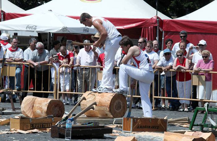 Sanferminek utzi dutena: Nazabal-Kañamares hirugarrenak binakako aizkora txapelketan eta Beltza Nafarroako II. mailako finalera sailkatuta 