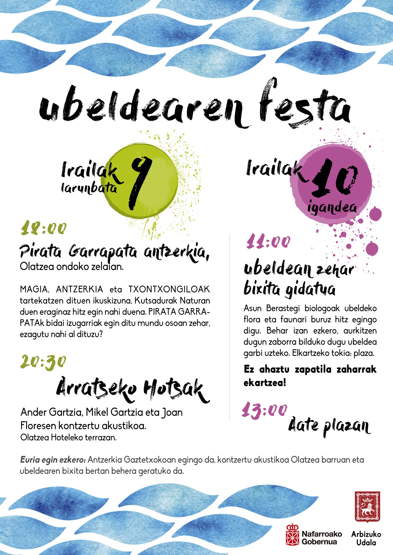 Ubelde festak astebururako egitaraua ekarriko du Arbizura