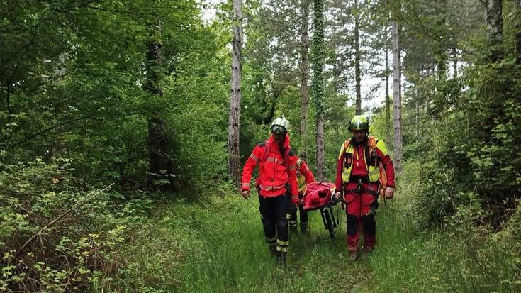 Min hartutakoa erreskatatu zuten suhiltzaileek