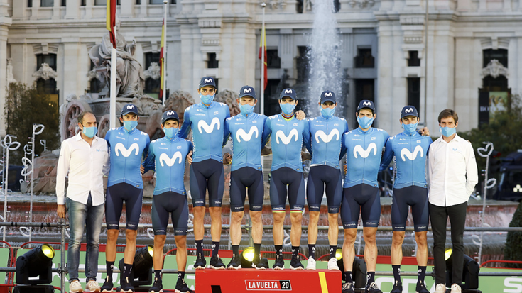 Erbitiren eta Arrietaren Movistar Team talderik onena Roglicek irabazitako Espainiako Vueltan