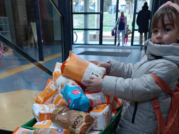 Ikastoletan elikagai bilketa egiten ari dira aste honetan