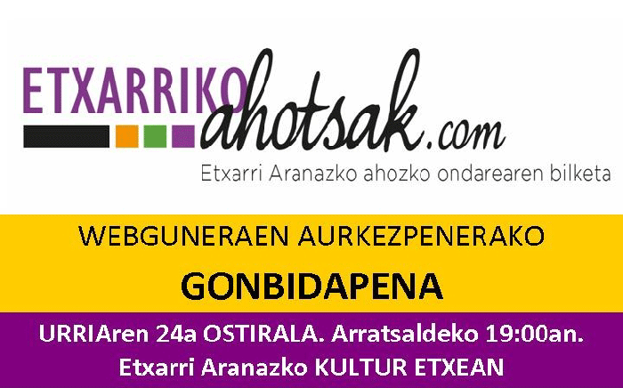 Etxarrikoahotsak.com web orriaren aurkezpena
