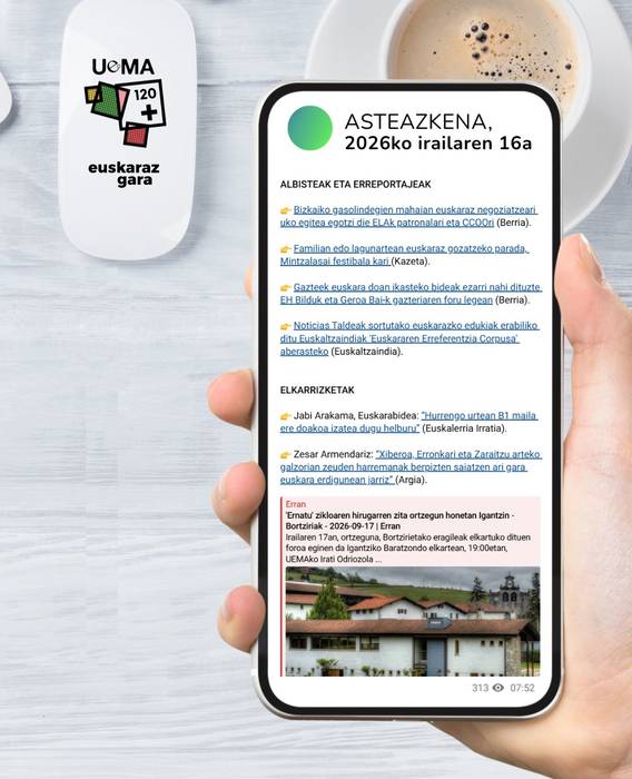 Hedabideetan eta sarean euskararen inguruan argitaratzen direnak eskura