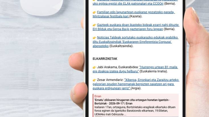Hedabideetan eta sarean euskararen inguruan argitaratzen direnak eskura