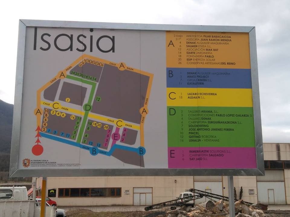 Udalak industrialdeak seinaleztatu ditu