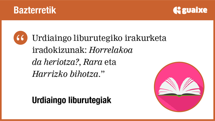 Urdiaingo liburutegiko irakurketa iradokizunak