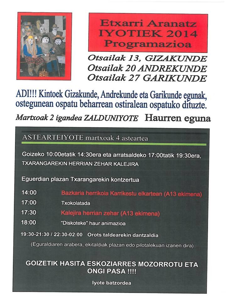 2014ko iyotien programazioa