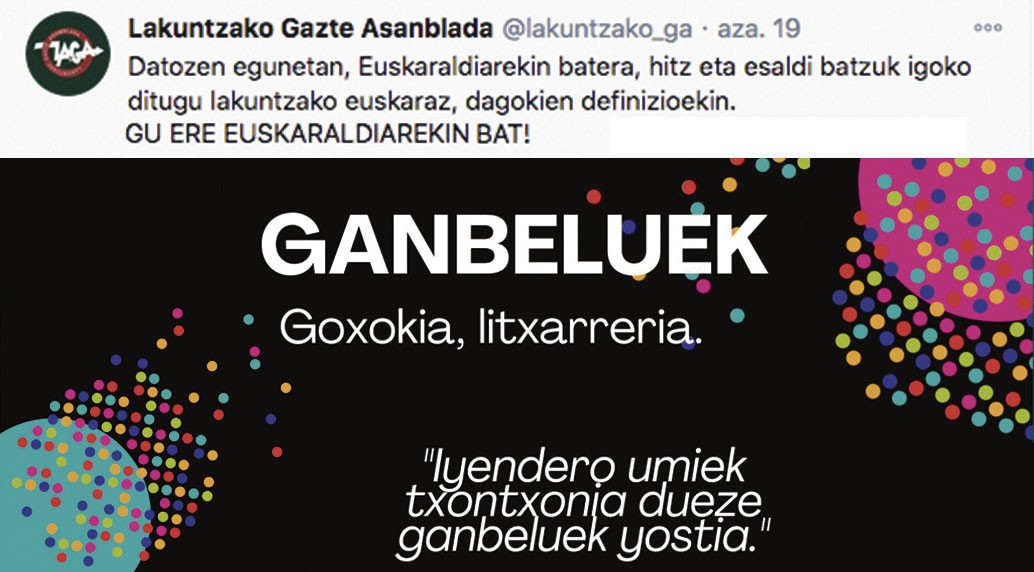 Lakuntzako Gazte Asanbladak Lakuntzako hitz eta esaldiak igo ditu sareetara