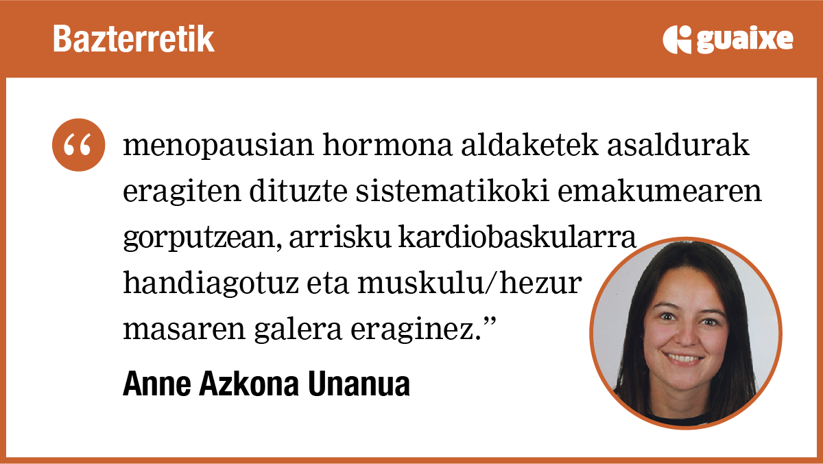 Menopausiaren eragina muskulu, hezur eta bizitza kalitatean
