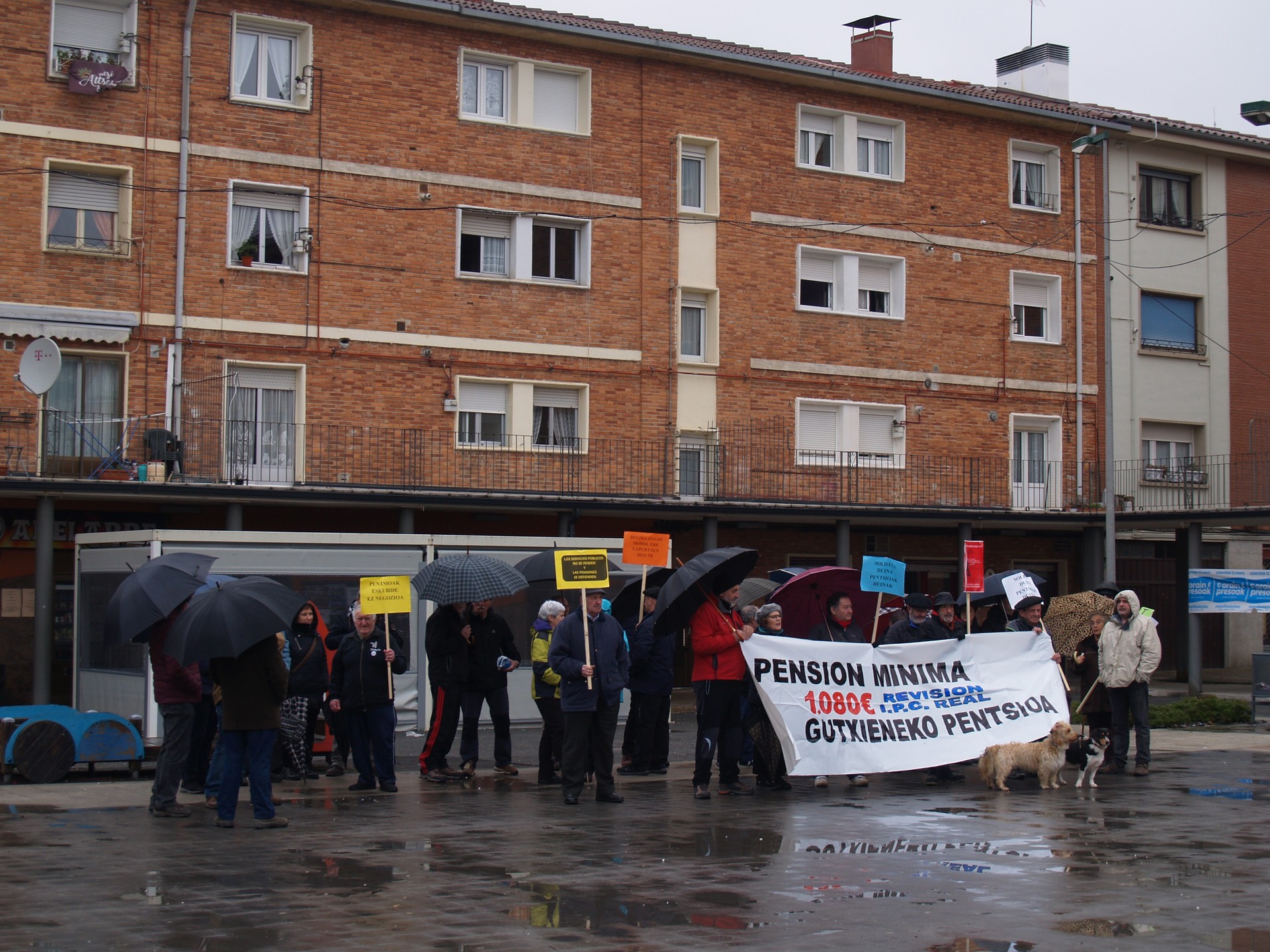 Pentsiodunek kalean segitzen dute, aldarrikatzen 