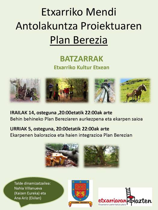 Etxarriko mendi antolakuntza proiektuaren plan bereziko batzarra