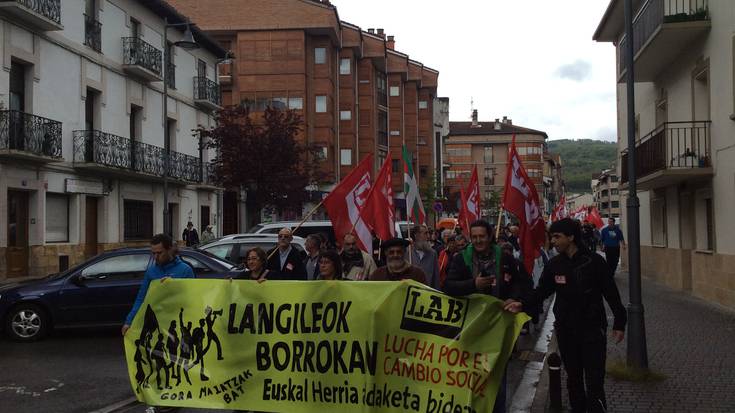 LAB sindikatuak maiatzaren lehenean Altsasun egindako manifestazioa