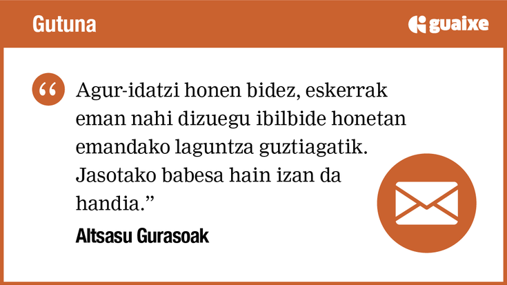 Altsasutik agur eta eskerrik asko