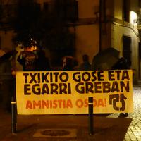 EGUNERO. Txikito gose eta egarri greba mugagabean independentziaren eta sozialismoaren alde kontzentrazioa