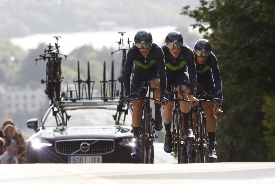 Erbitiren eta Izagirreren Movistar Team seigarrena taldekako Mundialetako erlojupean