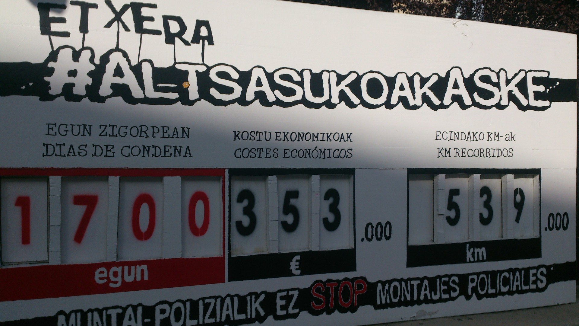 1700 egun pasa, zigorpean
