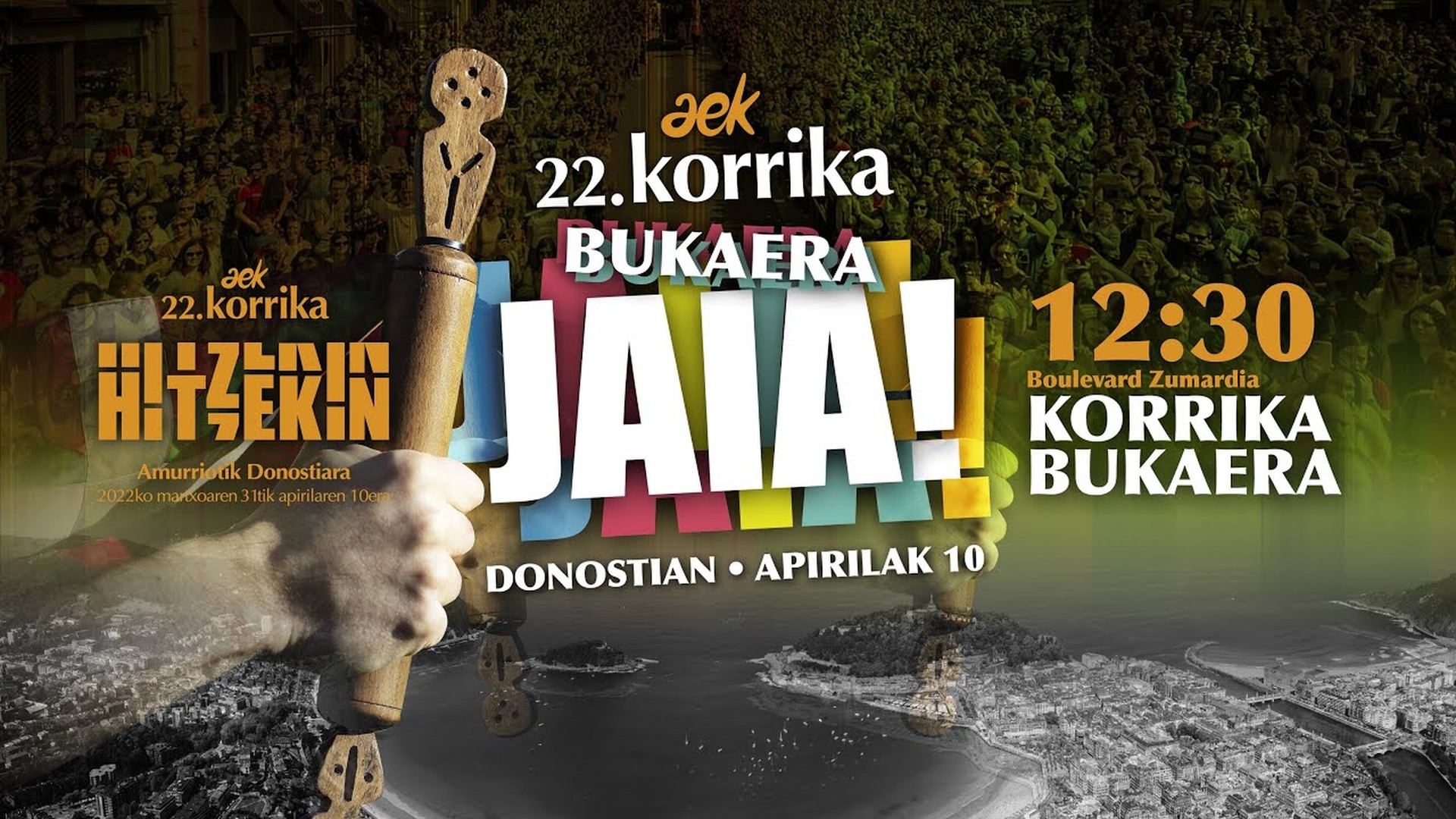 22. Korrika Bukaera jaia zuzenean Donostiatik