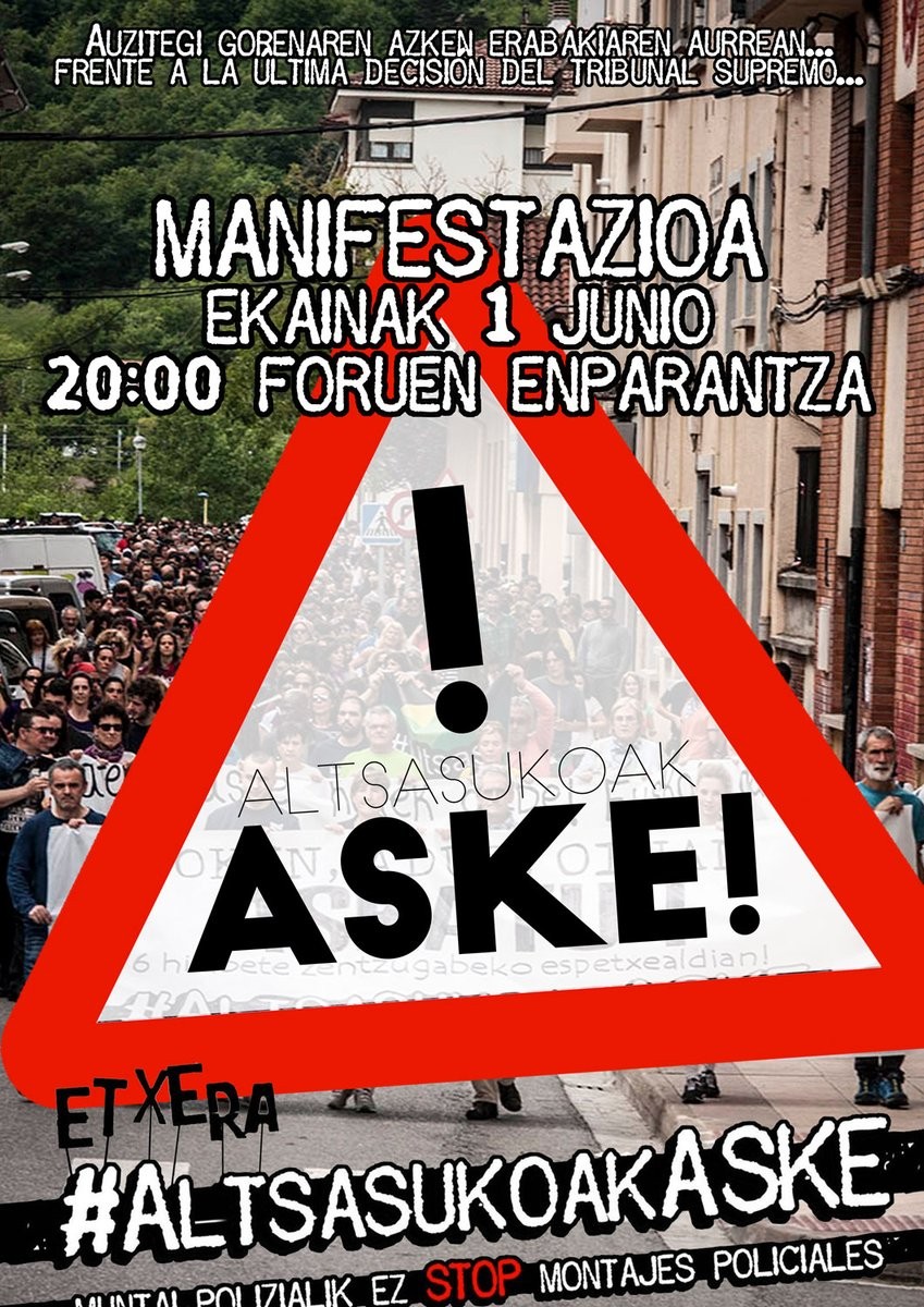 Gorenaren erabakiari manifestazioarekin erantzunen zaio