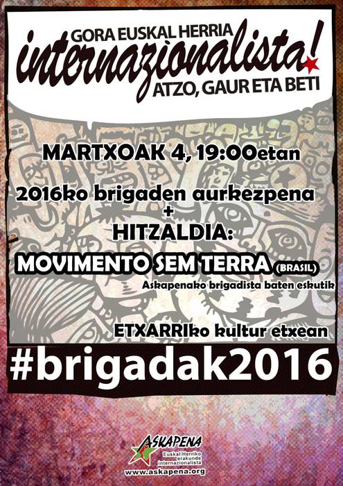 Brasilgo lurrik gabekoen mugimendua+Askapenaren brigaden aurkezpena