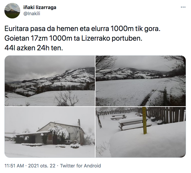 Elurra sorpresa izan da  Dorraon