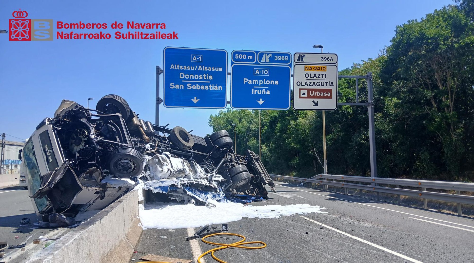 Istripu baten ondorioz Iparraldeko Autobiako trafikoa eten zen
