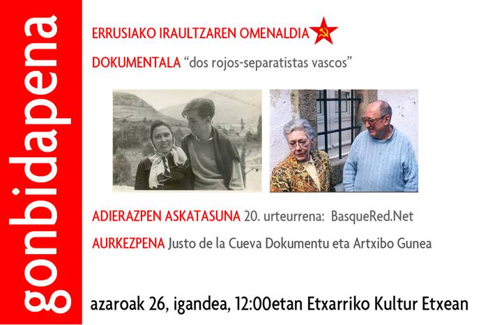 Errusiako iraultzari omenaldia eta Justo De la Cueva Dokumentu eta Artxibo Gunearen aurkezpena