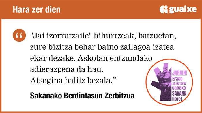 "Jai izorratzaileen" mugimenduan parte hartzeko gogoz gaude