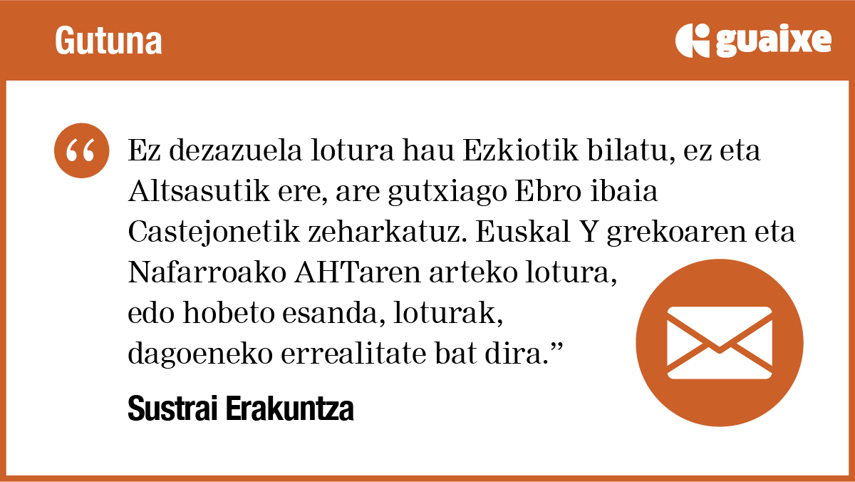 Badago lotura Euskal Y grekoa eta AHTren artean Nafarroan