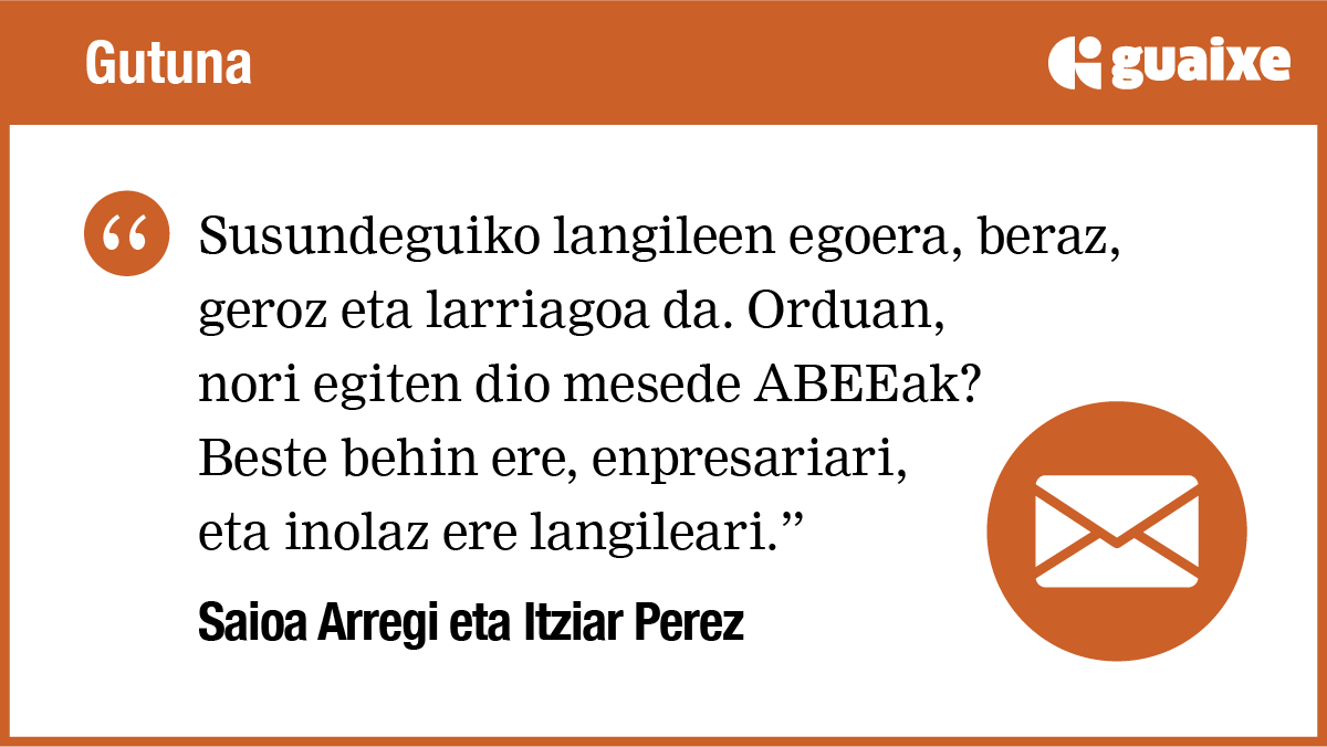 ABEEen bidez, (Sunsundeguiko) langileak itotzen