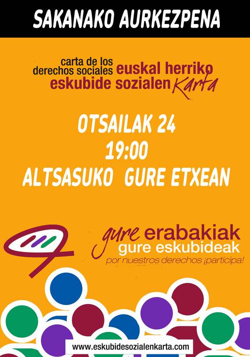 Euskal Herriko Eskubide Sozialen Kartaren egoera eta datozen erronkak
