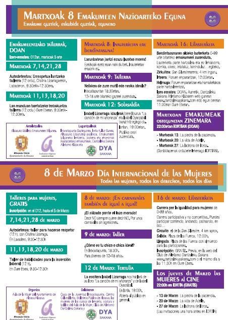 MARTXOAK 8, EMAKUMEEN NAZIOARTEKO EGUNA: EMAKUME G