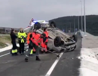 Auto istripuagatik emakumezkoa zaurituta