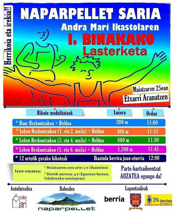 Binaka korrika egiteko lasterketa Etxarrin