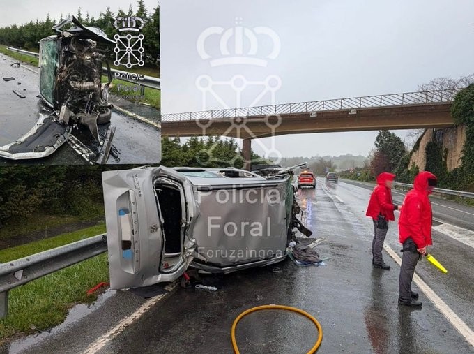 Autobian izandako istripuan arin zaurituta