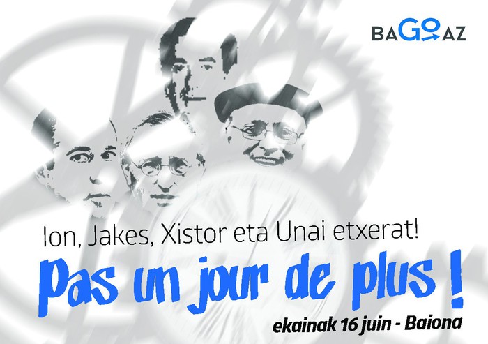 “Egun bat gehiagorik ez!” lelopean Bagoaz kolektiboak ekainaren 16an Baionan deituriko manifestazioarekin bat egiten dugu