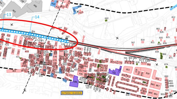 AHTren soinu inpaktua murrizteko alegazioa Altsasun