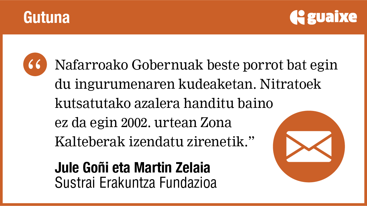 Nafarroan ureztatze zonaldeen hedapena eta nitratoek eragindako kutsadura, porrot baten kronika