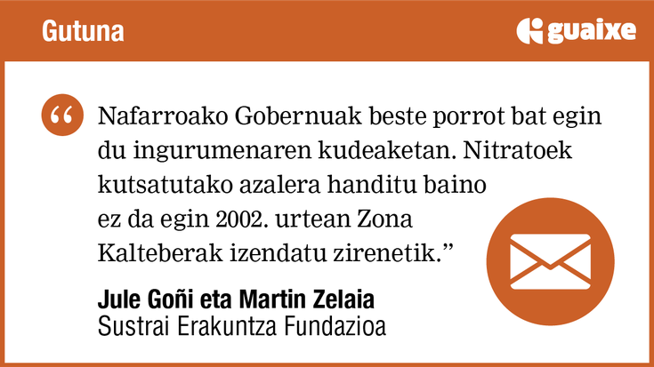 Nafarroan ureztatze zonaldeen hedapena eta nitratoek eragindako kutsadura, porrot baten kronika