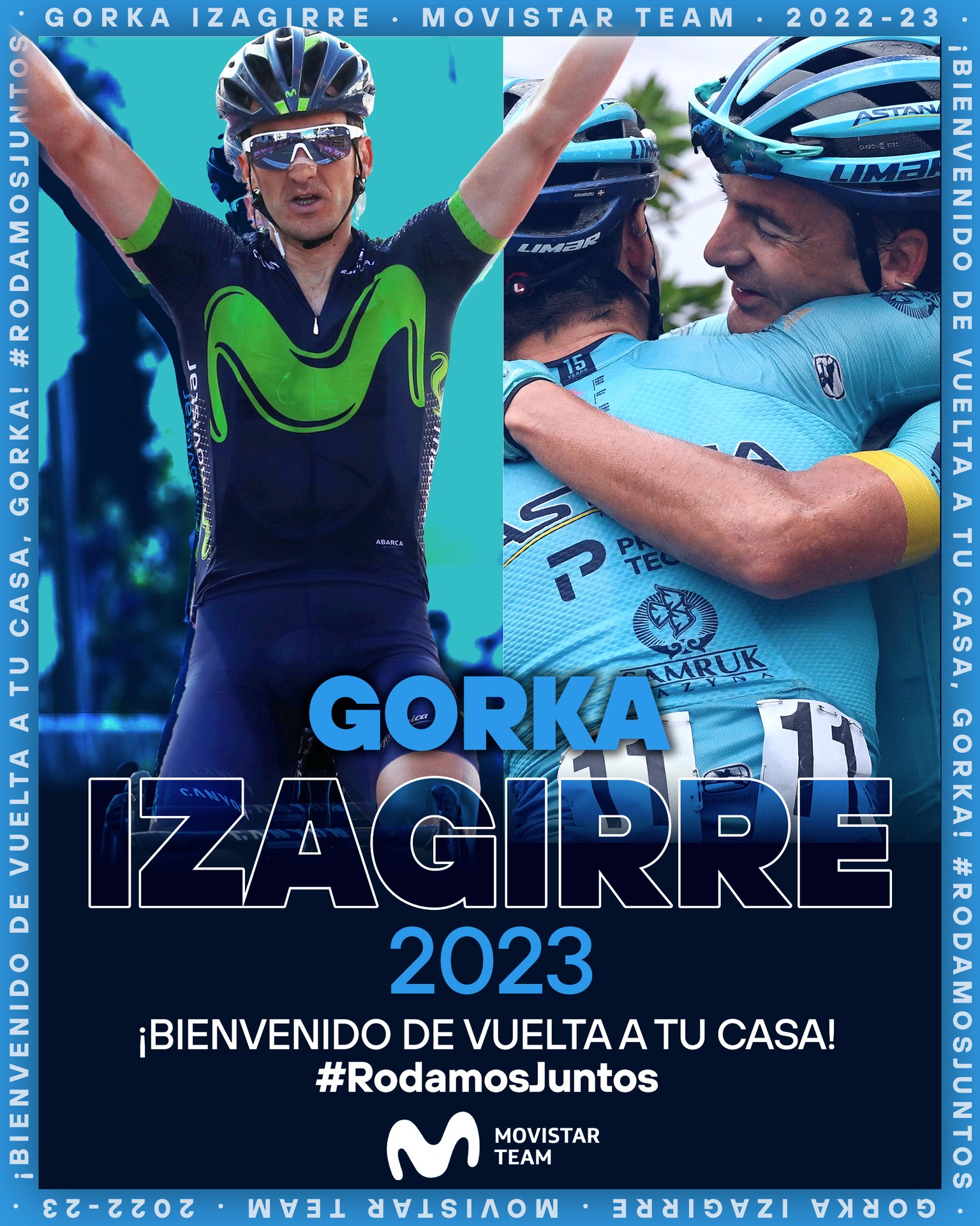 Movistar Team taldeak Gorka Izagirreri ongi etorria egin dio