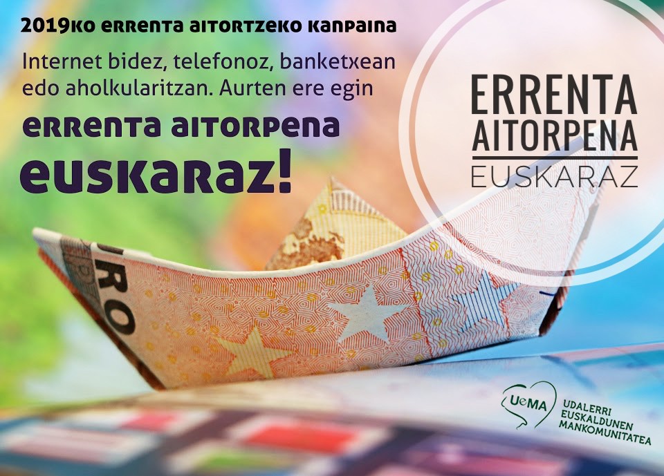 Errenta-aitorpena euskaraz egiteko gonbidapena