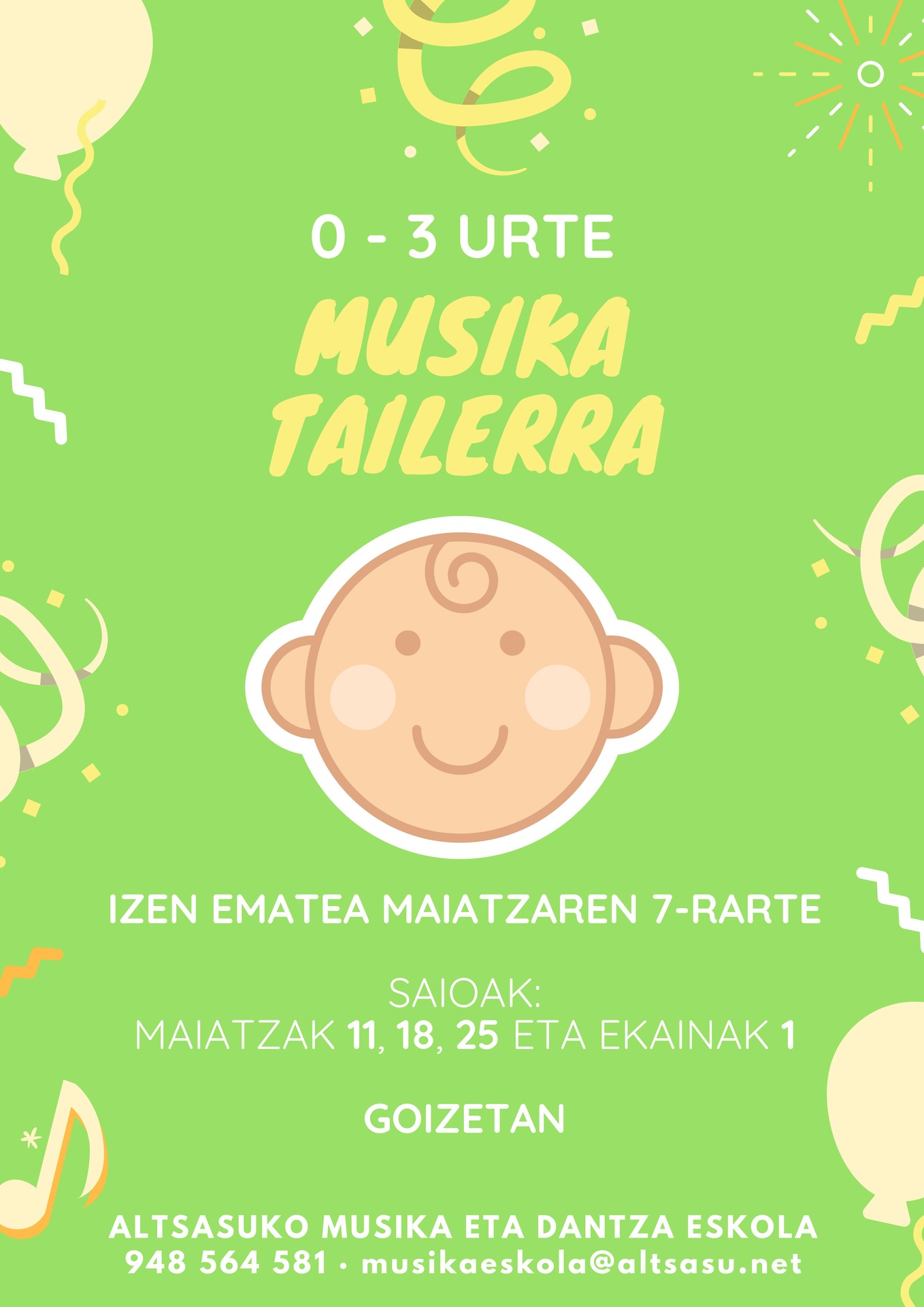 0-3 URTEKO HAURRENDAKO MUSIKA TAILERA