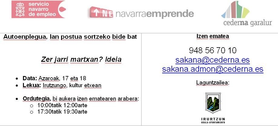 Irutzunen, lanpostua sortzeko ideiak aztertzen