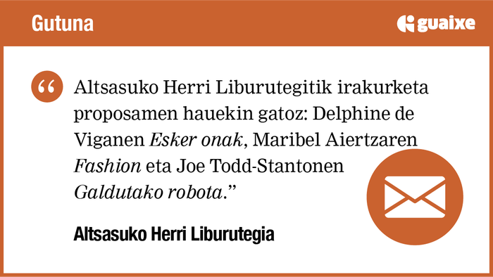 Irakurketa proposamen hauekin gatoz
