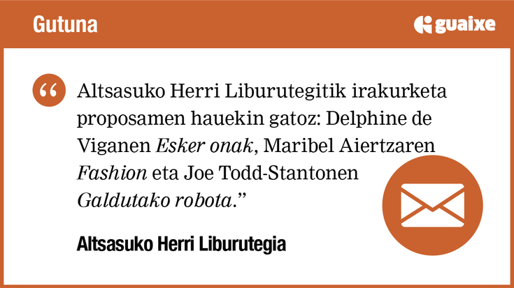 Irakurketa proposamen hauekin gatoz