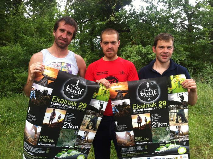 Mikel Sasiain, Aritz Munarriz eta Asier Beltza, Etxarri Aranazko Trikutrail mendi lasterketa
