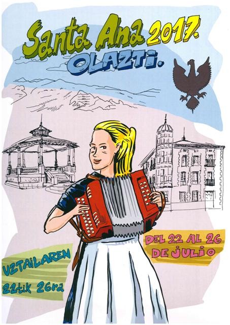 Olatzagutiko Santa Ana festek badute kartel iragarlea