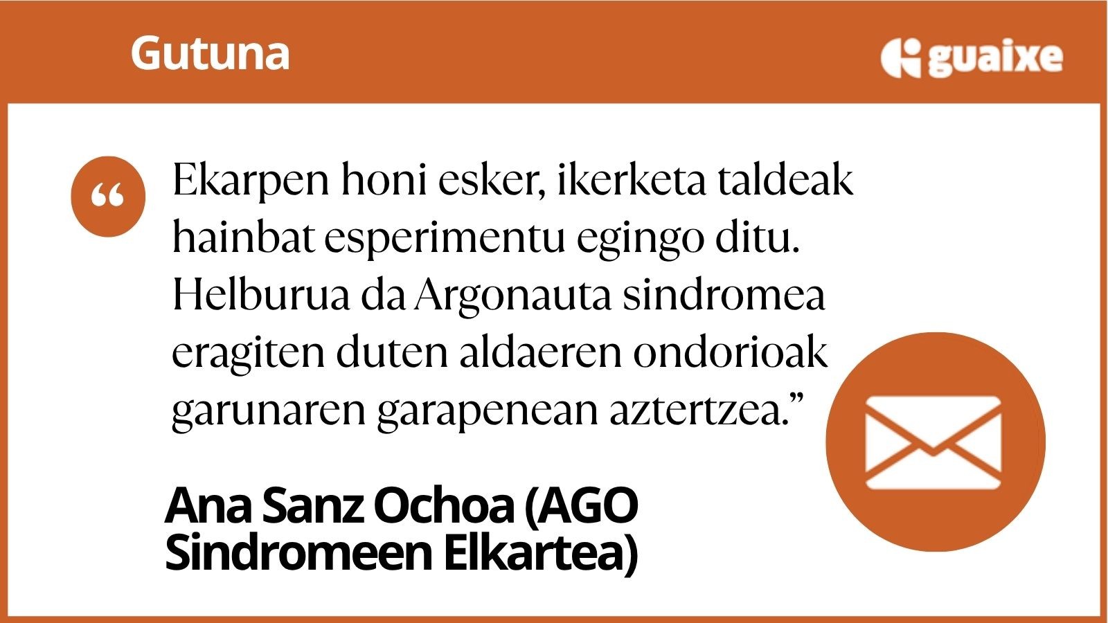 AGO Sindromeen Nafarroako Elkartea  (ASAGON) gaixotasun arraro honen ikerketaren zati bat ﬁnantzatzen ari da