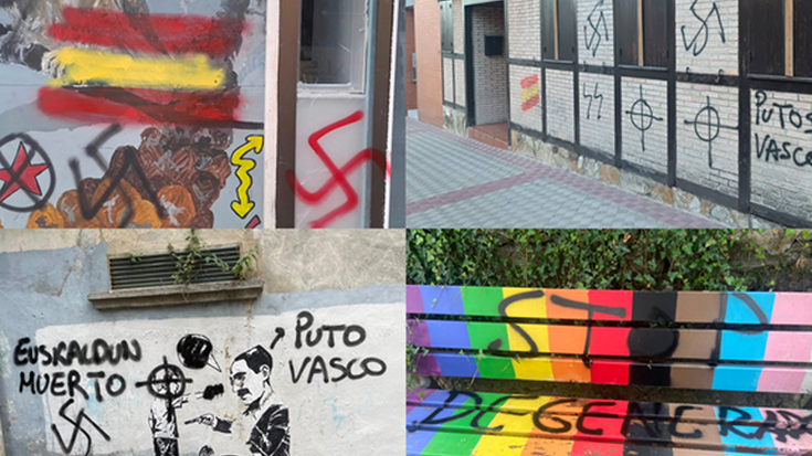 Pintada eta mehatxu faxistak salatu dituzte